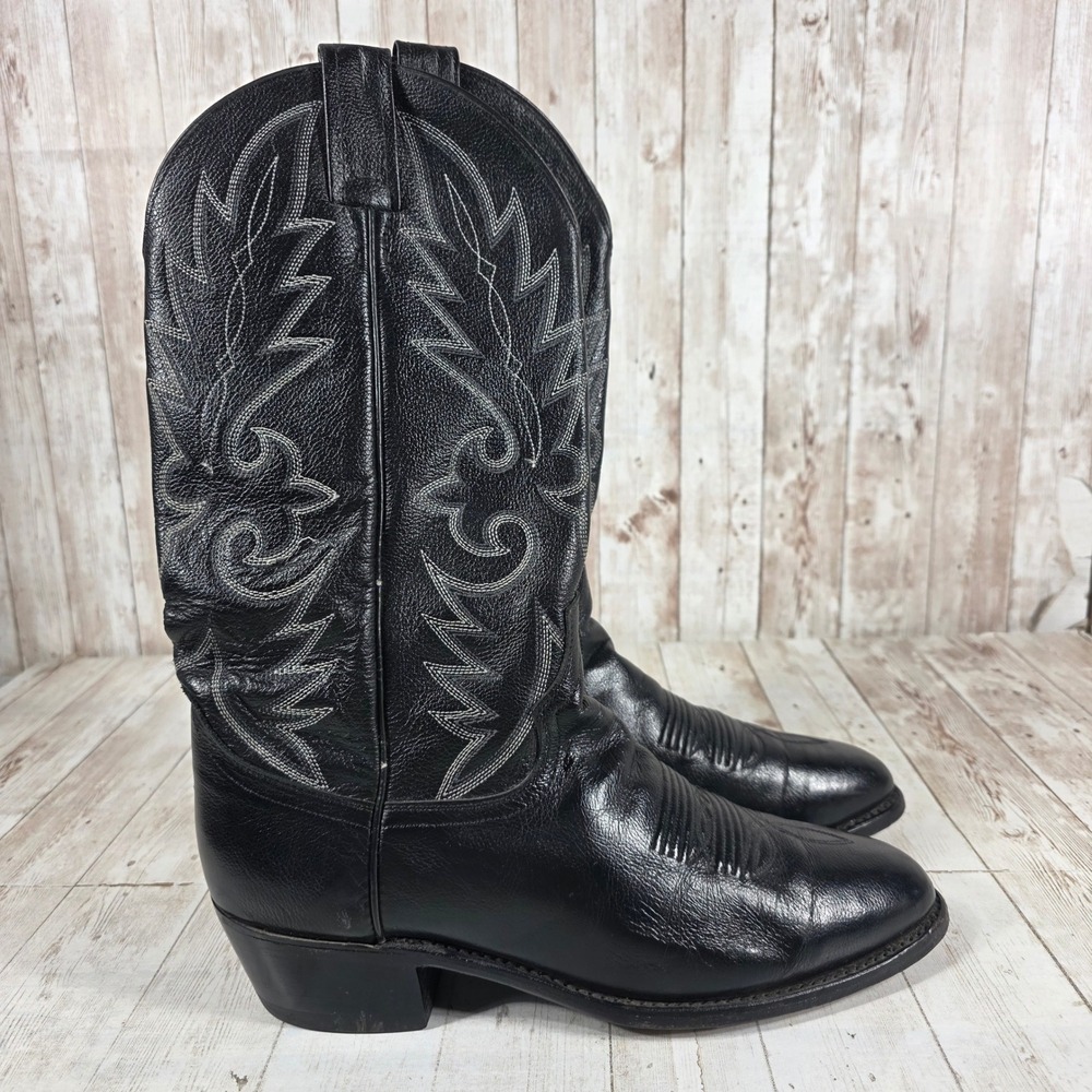 Dan Post Mens Black Leather Western Cowboy Boots Pointed Toe 11 D S0203 Spain